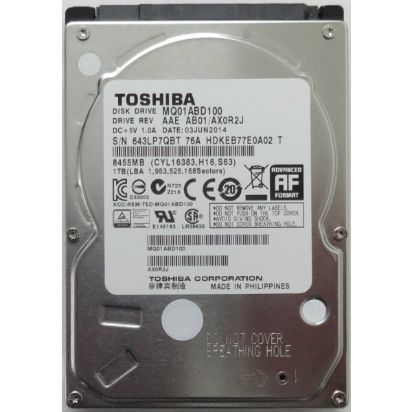 Хард диск 1000GB / 1TB SATA 2.5 5400 rpm Toshiba MQ01ABD100