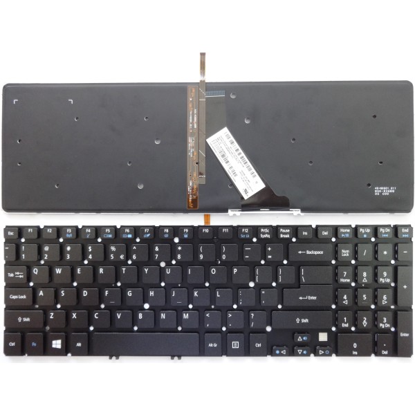 Клавиатура за Acer Aspire V5-531 V5-551 V5-571 M3-581 M5-581 Черна с Подсветка без рамка US
