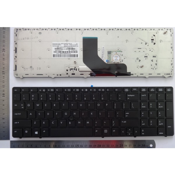 Клавиатура за Probook 6560b 6560p 6565b 6565p EliteBook 8560p 8565p 8570p Черна с Рамка с Пойнт Стик US
