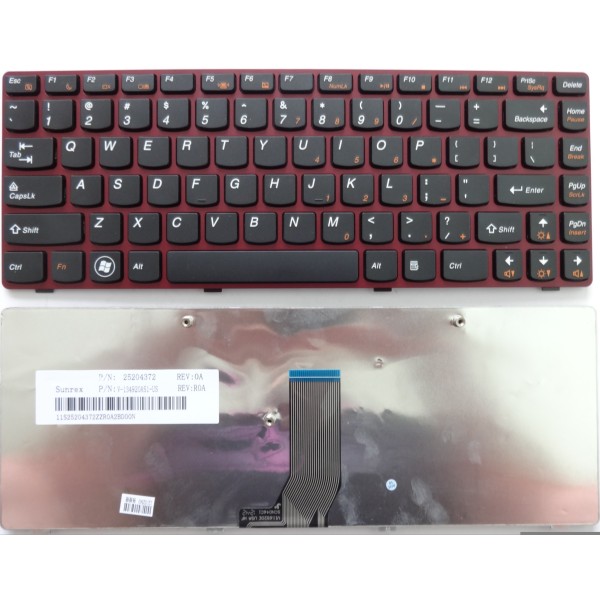 Клавиатура за Lenovo B470 G470 V470 Черна с Червена Рамка US