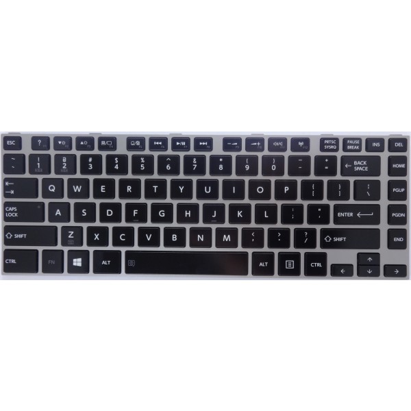 Клавиатура за Toshiba M40T Черна със Сива Рамка с подсветка