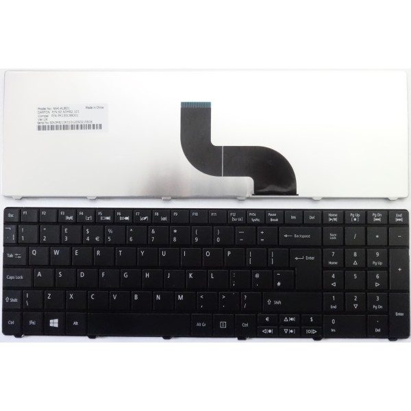 Клавиатура за Acer Aspire E1-521 E1-531 E1-571 TravelMate 5335 5344 5735 5740 5742 8571 8572 Черна с голям ентър UK