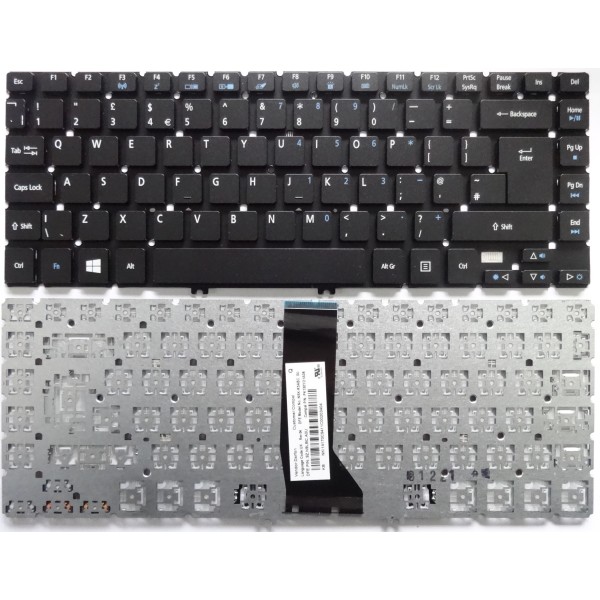 Клавиатура за Acer Aspire R7-572 R7-572G R7-572P Черна За Моделите С Подсветка Голям Ентър UK