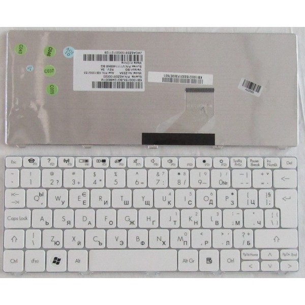Клавиатура за Acer Aspire One D255 D257 D260 D270 Nav70 Pav70 Packard Bell DOT S2 Бяла С Оригинална Кирилица BG
