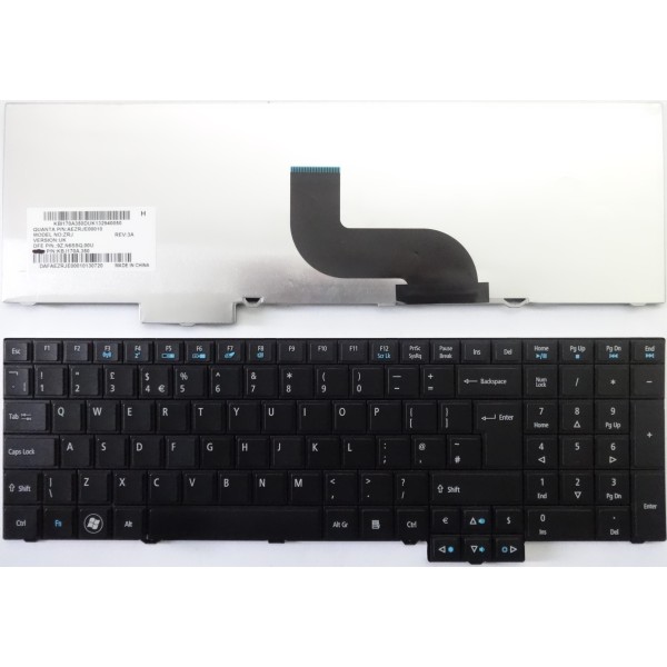 Клавиатура за Acer Travelmate 5760 5760G 7750 7750G 7750Z 5360 6595 8573 P653 Черна с голям ентър UK