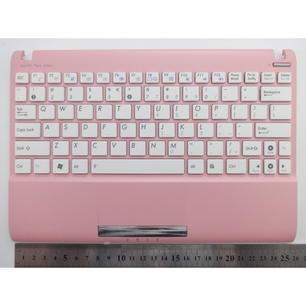 Клавиатура за Asus Eee PC 1025C 1025CE R052C Бяла с розов palmrest