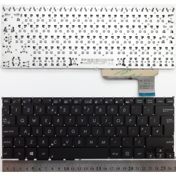 Клавиатура за Asus X201 X201E X202 X202E S200 S200E Черна без рамка с Голям Ентър UK