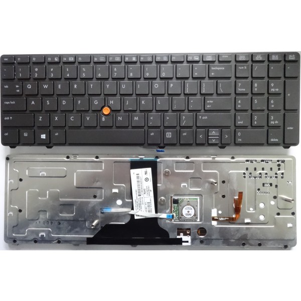 Клавиатура за HP 8760W Сива с сива рамка с подсветка и поинт стик