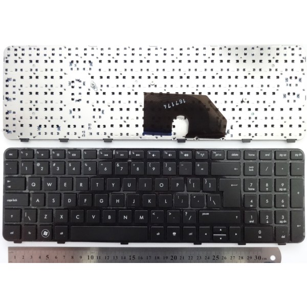 Клавиатура за HP DV6-6000 Черна с черна рамка Голям Ентър
