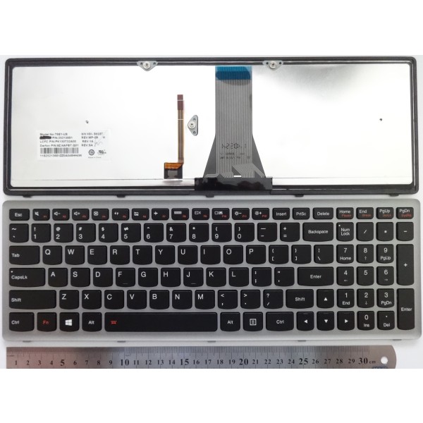 Клавиатура за Lenovo G500S G505S S500 S510P Z510 Черна със сива рамка с подсветка