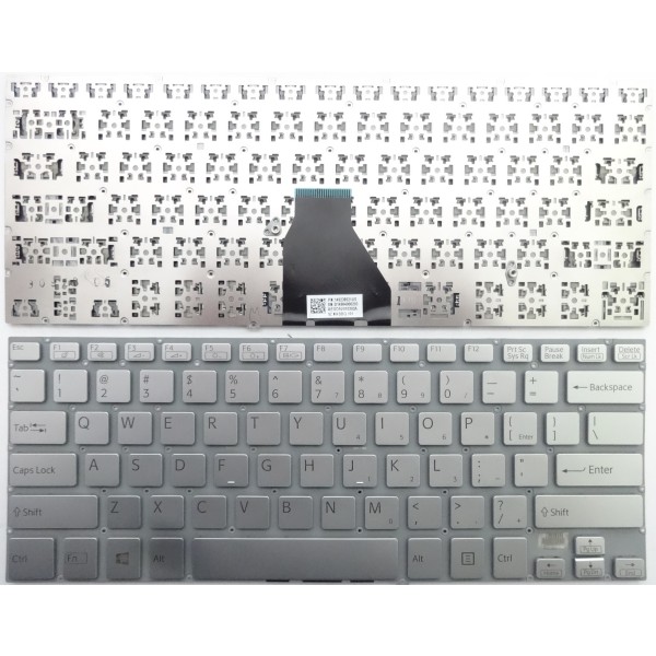 Клавиатура за Sony VAIO FIT 14E Сребърна без рамка за моделите с подсветка