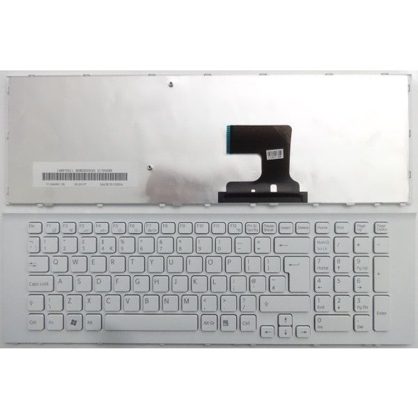 Клавиатура за Sony VPC-EJ PCG-91211M Бяла с бяла рамка с голям ентър UK