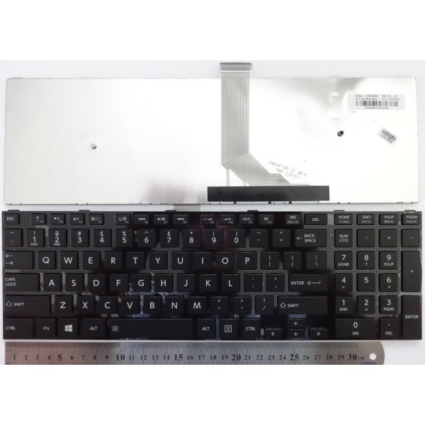 Клавиатура за Toshiba C55-A Черна гланцова рамка за Win 8