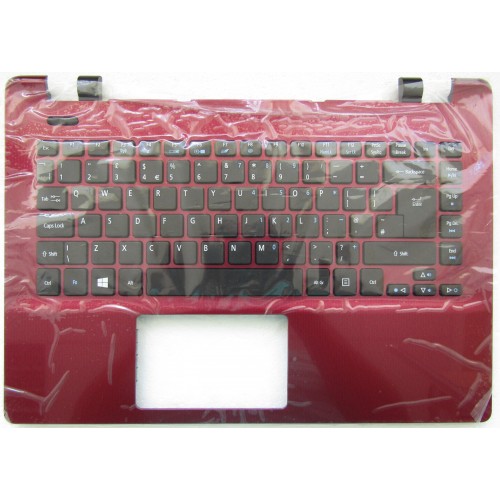 Клавиатура за Acer Aspire E5-411 E5-421 E5-421G E5-471 E5-471G E5-471P E5-471PG Черна с Червен Palmrest UK Голям Ентър