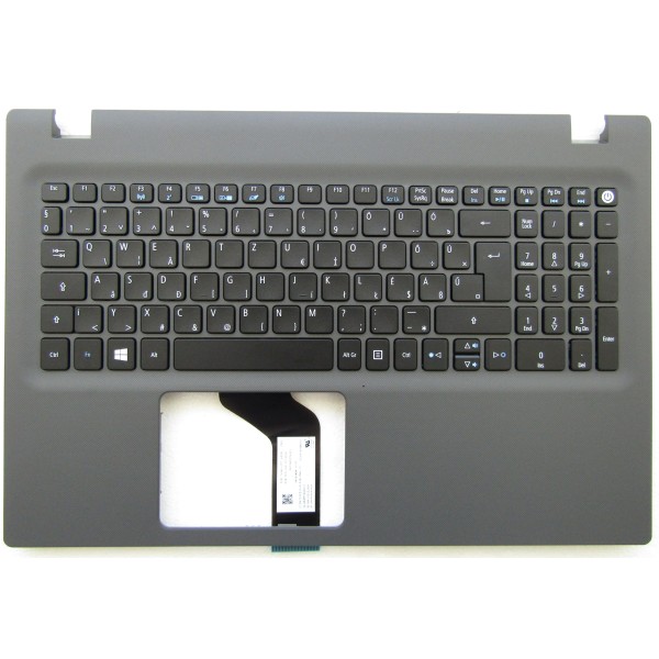 Клавиатура за Acer Aspire E5-532 E5-532G E5-573 E5-522 E5-552 E5-552G Черна със Сив Palmrest Оригинална Унгарска HU | 6B.MYVN7.005