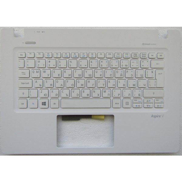 Клавиатура за Acer Aspire V3-372 Бяла с Бял Palmrest Оригинална Кирилица BG