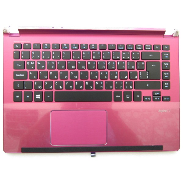 Клавиатура за Acer Aspire V5-472 V5-472G V5-473 V5-473G Черна с Розов Palmrest Оригинална Кирилица BG