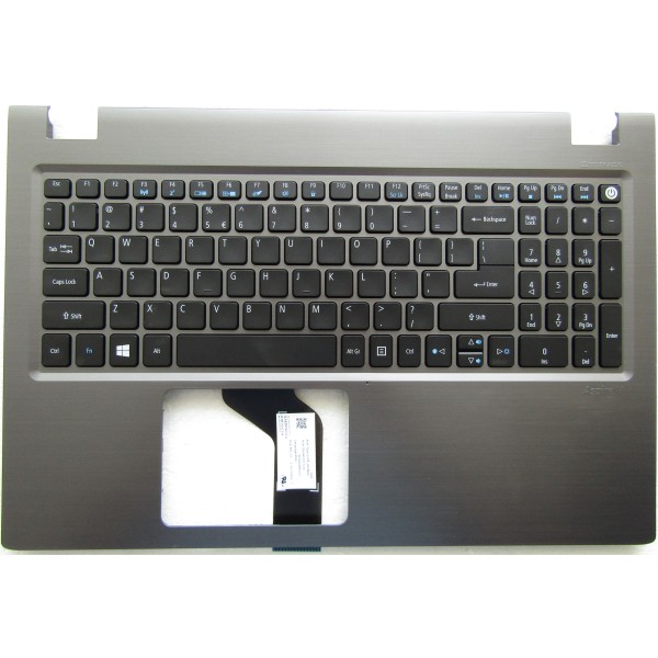 Черно-сив Palmrest с Подсветка US за Acer Aspire V5-591 V5-591G c черна клавиатура | 6B.G5WN7.028