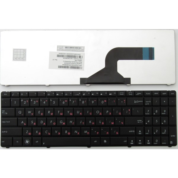 Клавиатура за Asus K53 A52 G51 G60 U50 UL50 W90 X75 с Червена Кирилица BG