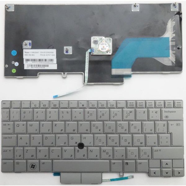 Клавиатура за HP 2740P Сребърна с Голям ентър с фабрична кирилица BG