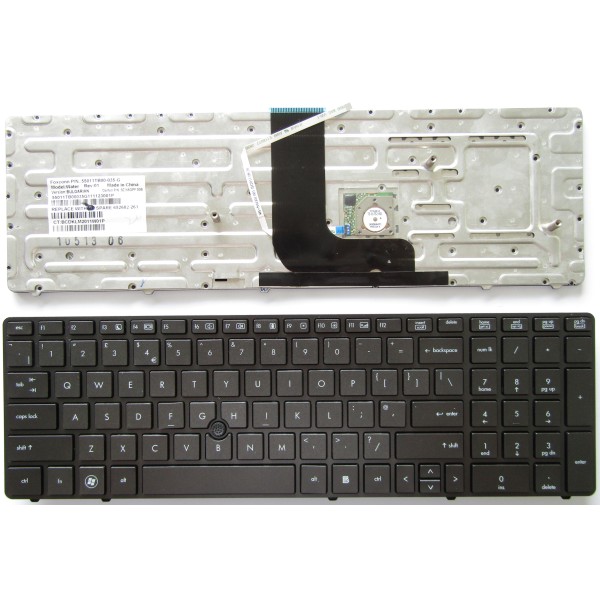 Клавиатура за HP Elitebook 8560W, 8570W Сива със Сива рамка с Пойнт Стик UK
