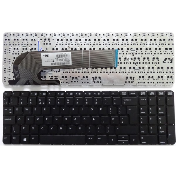 Клавиатура за HP ProBook 450 G0 | 450 G1 | 450 G2 | 455 G1 | 455 G2 | Черна без рамка и фолио с Голям Ентър UK
