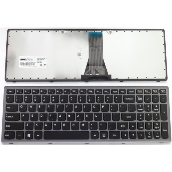 Клавиатура за Lenovo G500S G505S S500 Черна Сива Рамка US