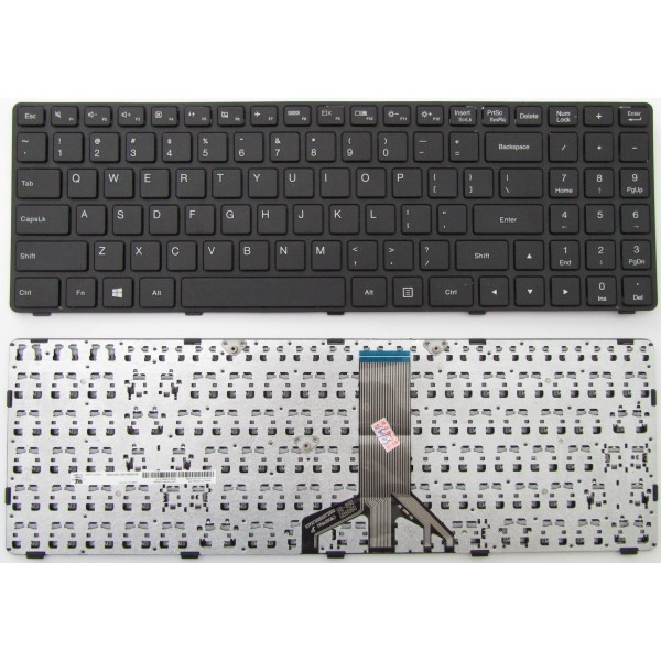 Клавиатура за Lenovo Ideapad 100-15IBD | Черна С Рамка | Дългия кабел | Версия 2