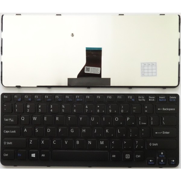 Клавиатура за Sony SVE14 Черна с Черна Рамка за Win8 