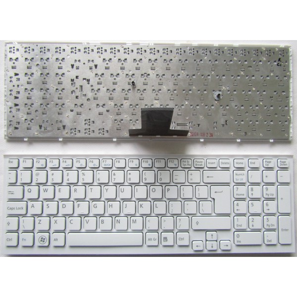 Клавиатура за SONY VPC-EB PCG-71211M PCG-71212M PCG-71213M Бяла с Рамка Голям Ентър UI