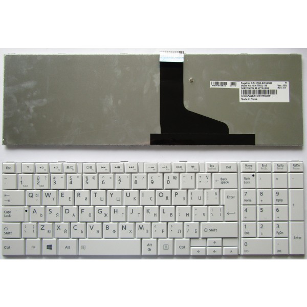 Клавиатура за Toshiba C850 C855 C855D C870 C870D C875 Бяла с Голям Ентър Фабрична Кирилица BG