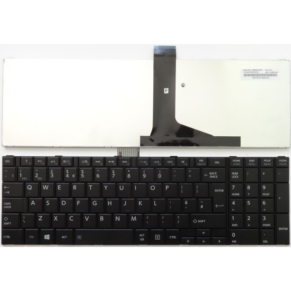 Клавиатура за Toshiba C850 C855 C855D C870 C870D C875 Черна Win8 Голям Ентър UK