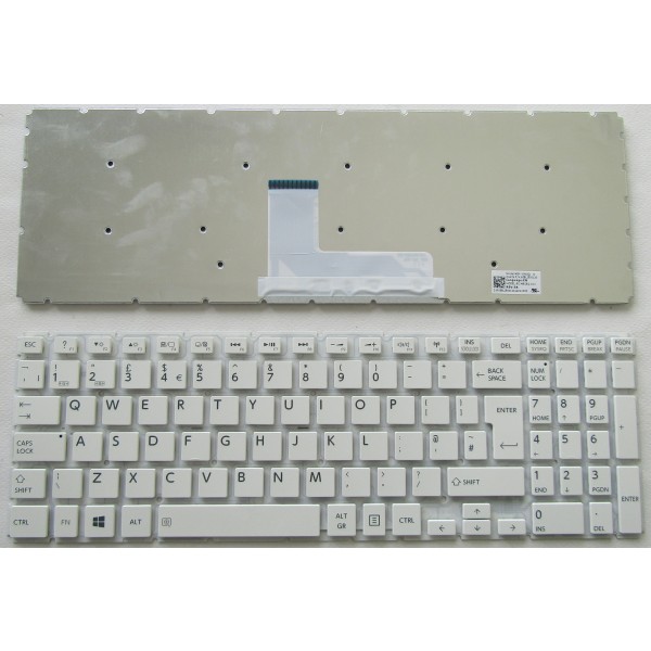 Клавиатура за Toshiba L50-B Бяла без рамка с Голям Ентър UK