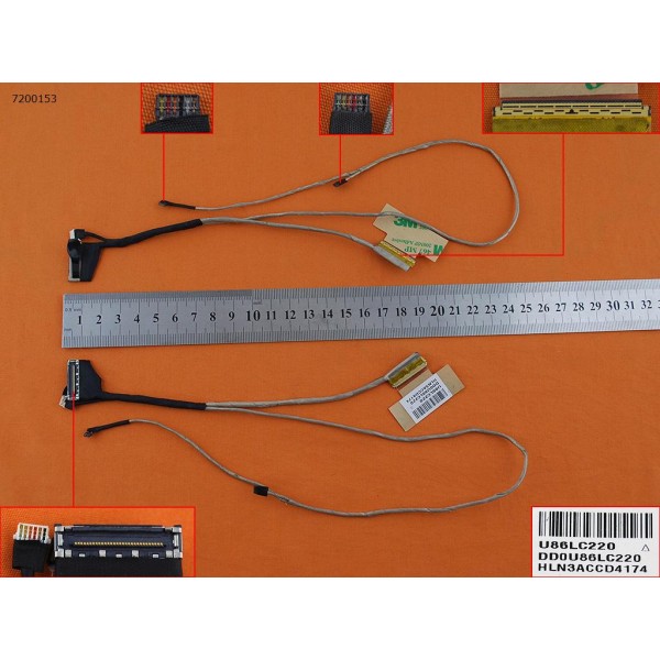 LCD кабел за HP Pavilion 15-N 15-F (For touch screen version 2) - DD0U86LC210 DD0U86LC240