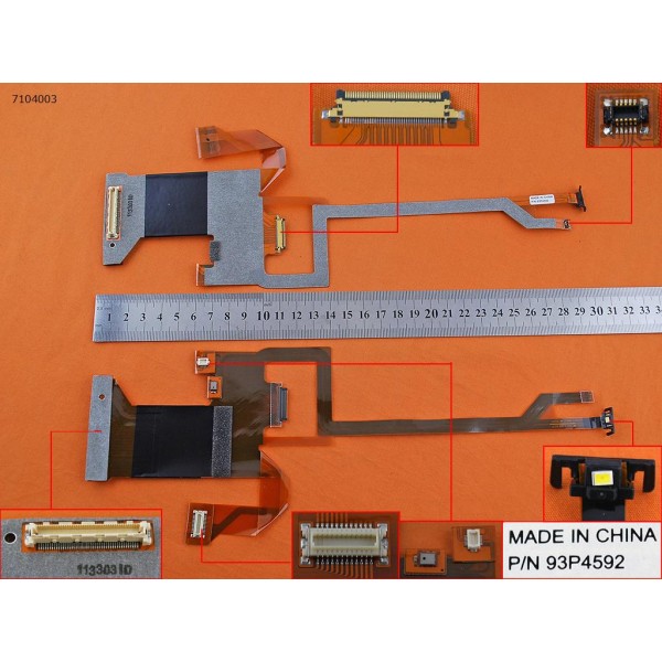 LCD кабел за Lenovo ThinkPad T400 R400 (For LED with camera connector version 3) - 43Y9848 - 93P4592