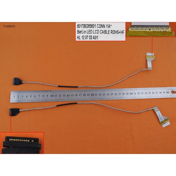LCD кабел за Toshiba Satellite C650 C650D C655 C655D 15.6" (Without camera connector) - 6017B0265601