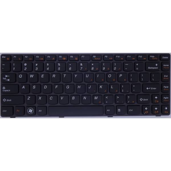 Клавиатура за Lenovo Ideapad Z370 Z470 Черна с тъмно-лилава рамка