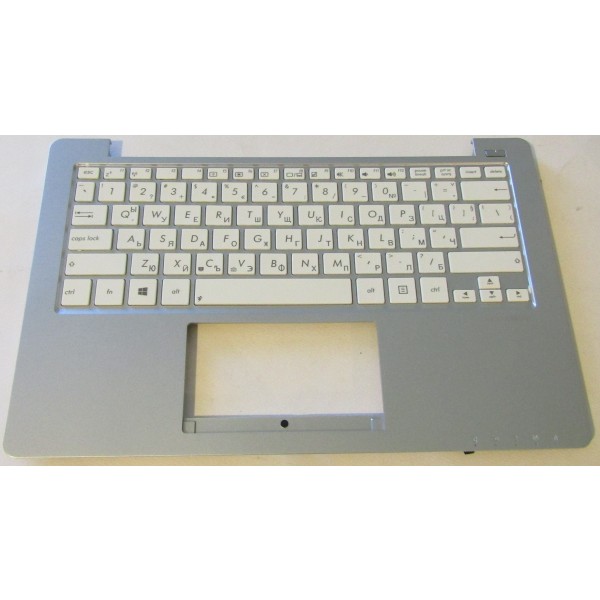 Палмрест за Asus X201 X201E X202 X202E S200 S200E Сребърна рамка с бяла клавиатура с Фабрична Кирилица