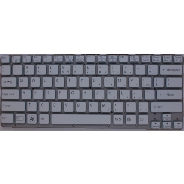Клавиатура за Sony Vaio SVE14A Бяла с Cyan side