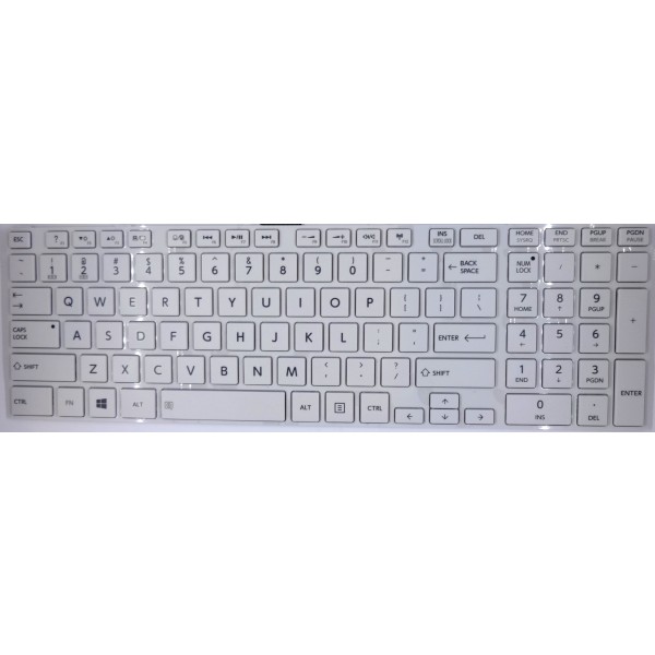 Клавиатура за Toshiba L850 L855 L870 L875 S850 s855 S870 S875 S955 P850 P855 P870 P875 Бяла с бяла рамка за Win8